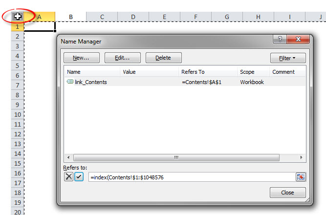 Name Manager INDEX function