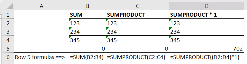 How To SUM Text Numbers In Excel A4 Accounting