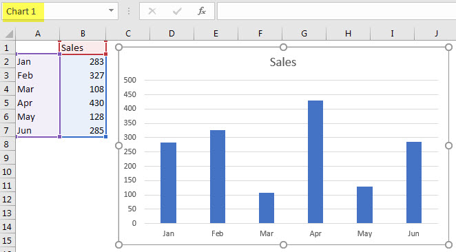 Excel Chart Name