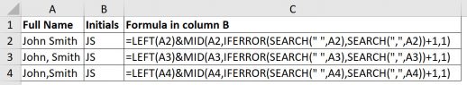 Extracting Initials In Excel | A4 Accounting